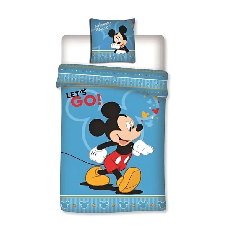 01. Mickey Mouse 'Let's Go' Posteljina, 140×200 Cm