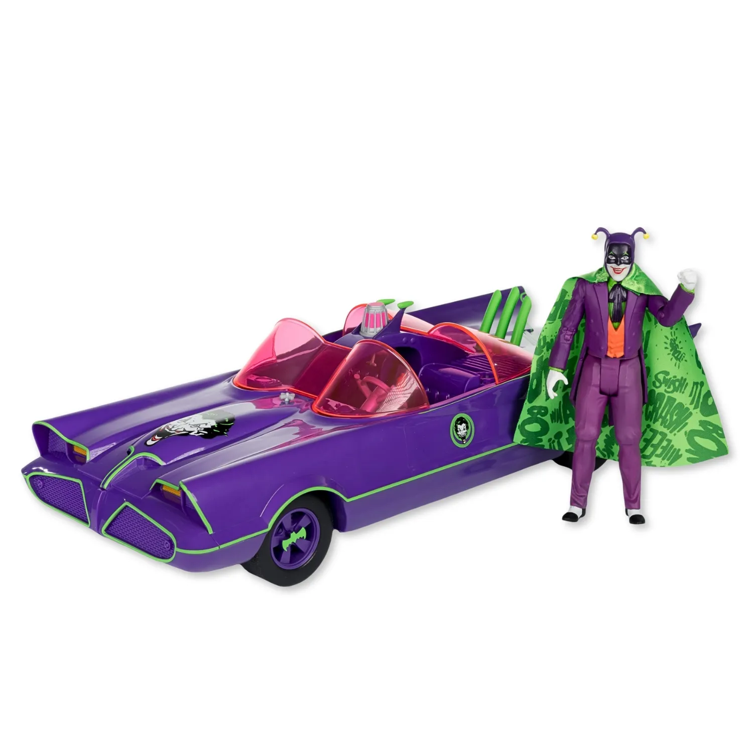 01. McFarlane Gold Label Batmobile & The Joker (Batman 66') Figura, 15cm