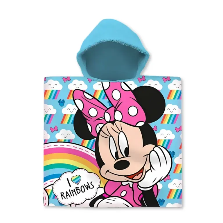 01. Minnie 'Rainbows' Dječji Poncho Za Plažu, 60x120 Cm