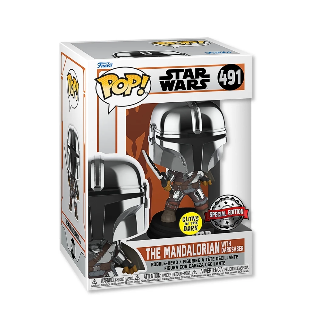 01. Funko Pop! Star Wars The Mandalorian With Darksaber #491