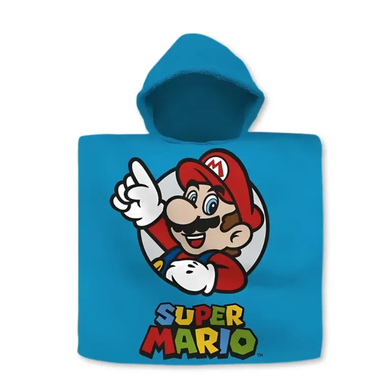 01. Super Mario 'Victory' Dječji Poncho Za Plažu, 60x120 Cm