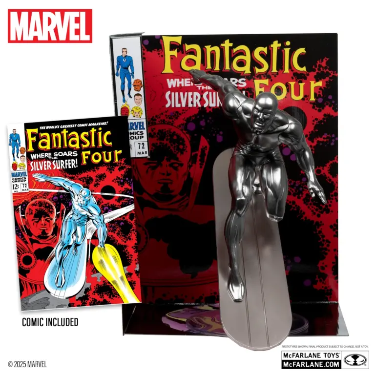 02. McFarlane Marvel Silver Surfer Figura, 25cm + Strip (Fantastic Four #72)