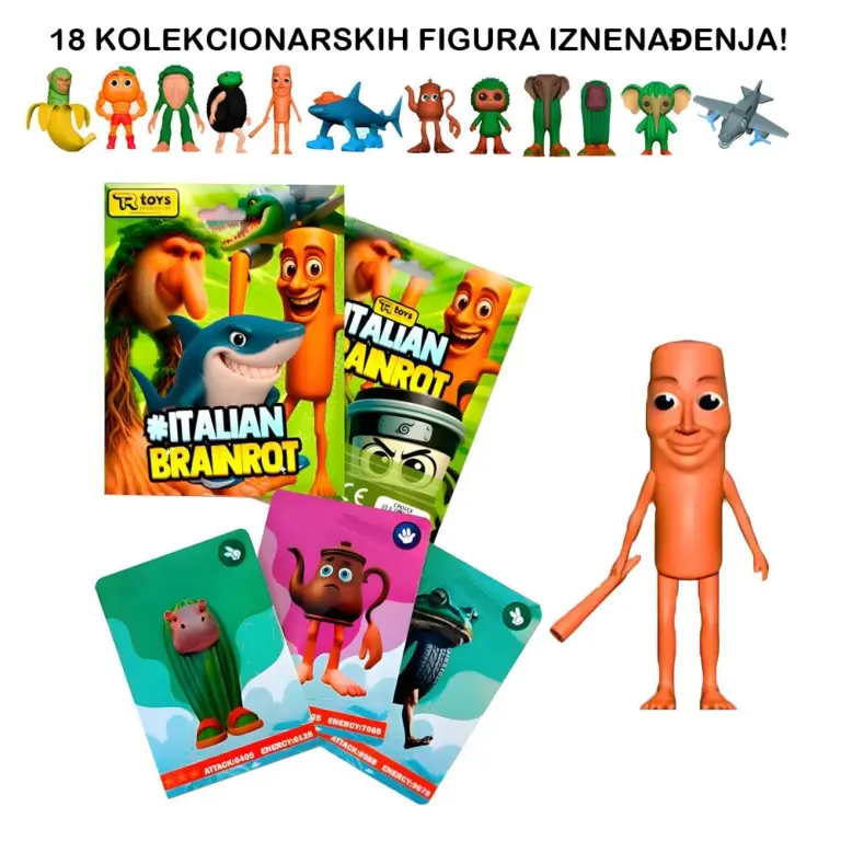 03. Italian Brainrot Blind Box Figurica + 3 Kolekcionarske Karte