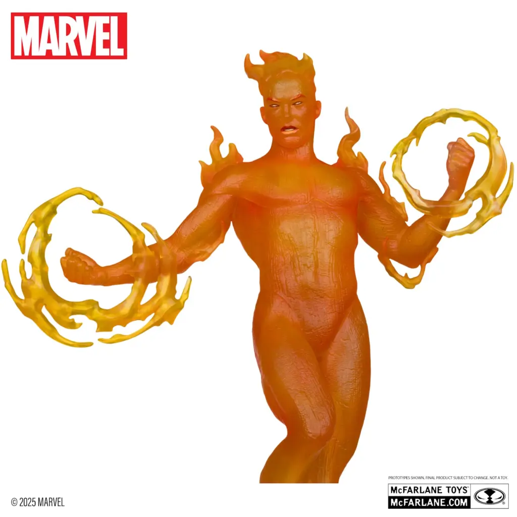 05. McFarlane Marvel Human Torch Figura, 29cm + Strip (Marvel 2 In One #10)