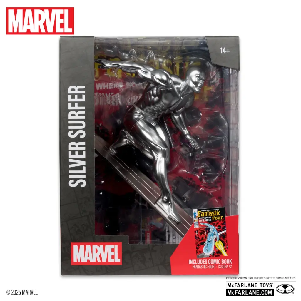 07. McFarlane Marvel Silver Surfer Figura, 25cm + Strip (Fantastic Four #72)