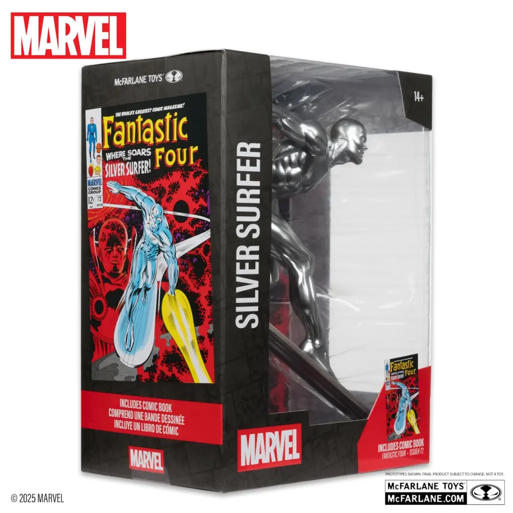 08. McFarlane Marvel Silver Surfer Figura, 25cm + Strip (Fantastic Four #72)