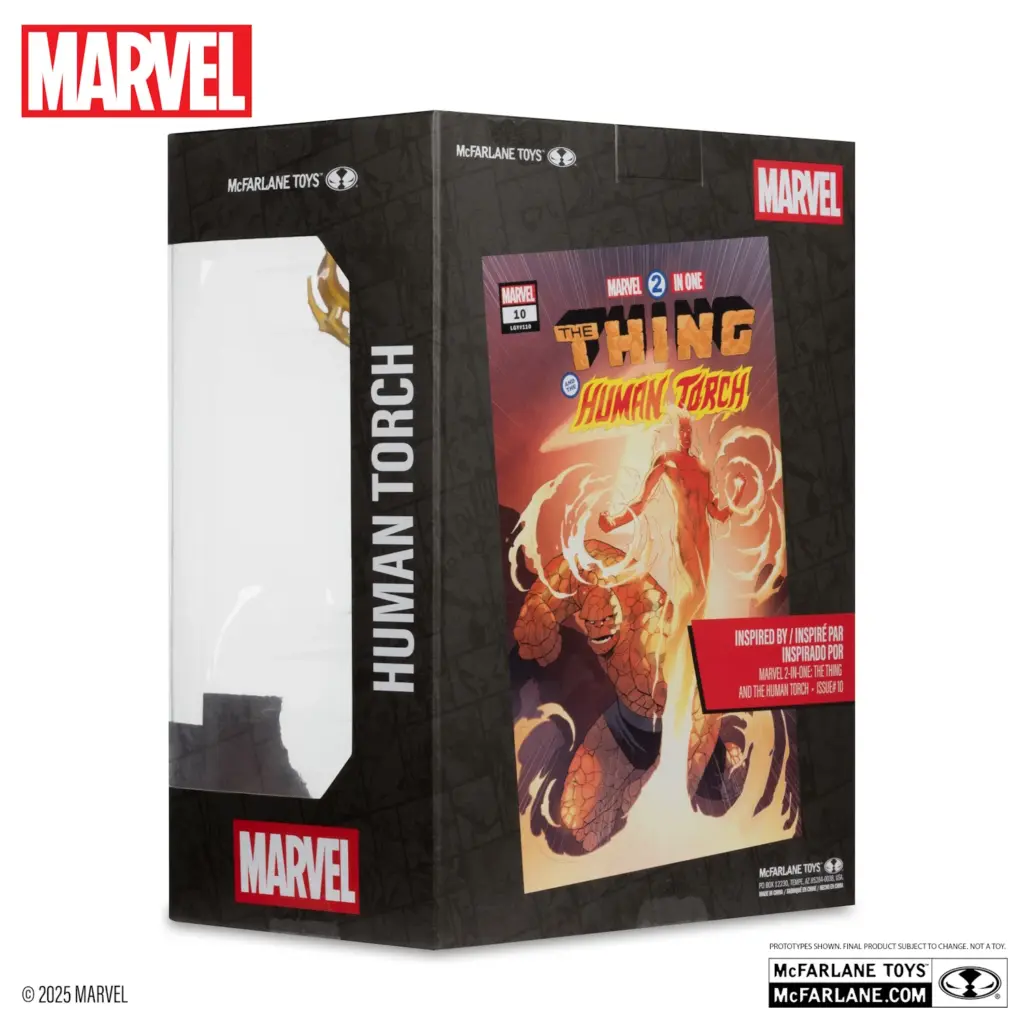 10. McFarlane Marvel Human Torch Figura, 29cm + Strip (Marvel 2 In One #10)