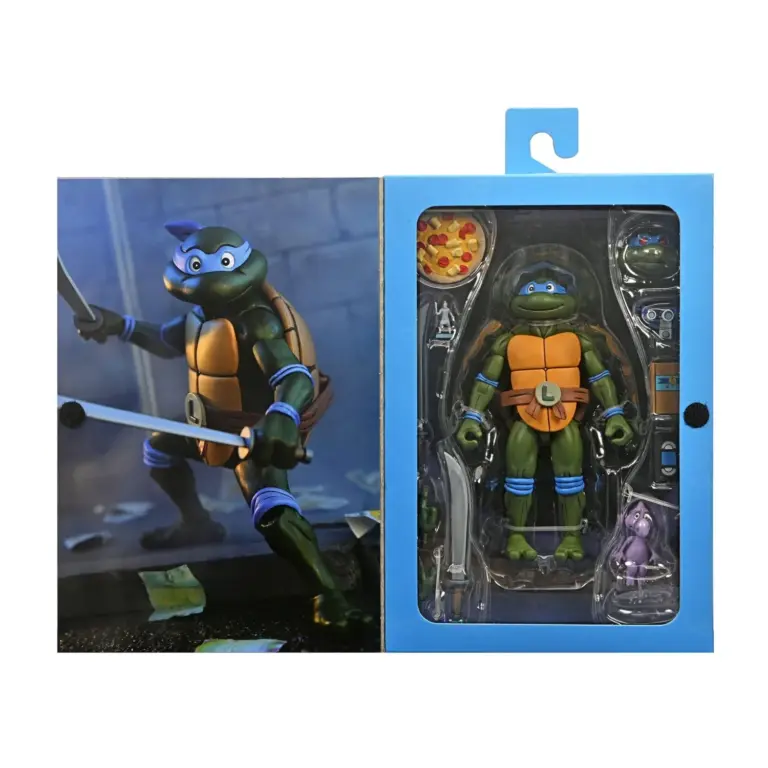 04. NECA Teenage Mutant Ninja Turtles Leonardo (Cartoon) Figura, 18cm