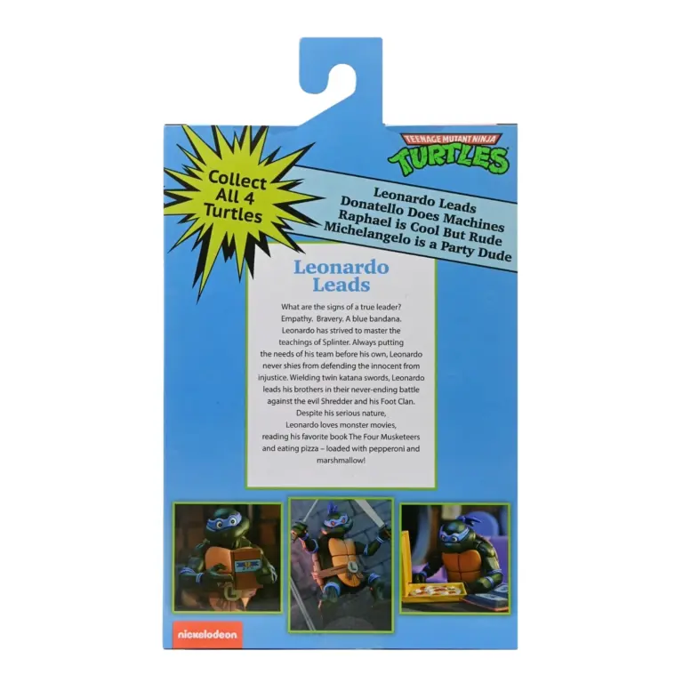 07. NECA Teenage Mutant Ninja Turtles Leonardo (Cartoon) Figura, 18cm