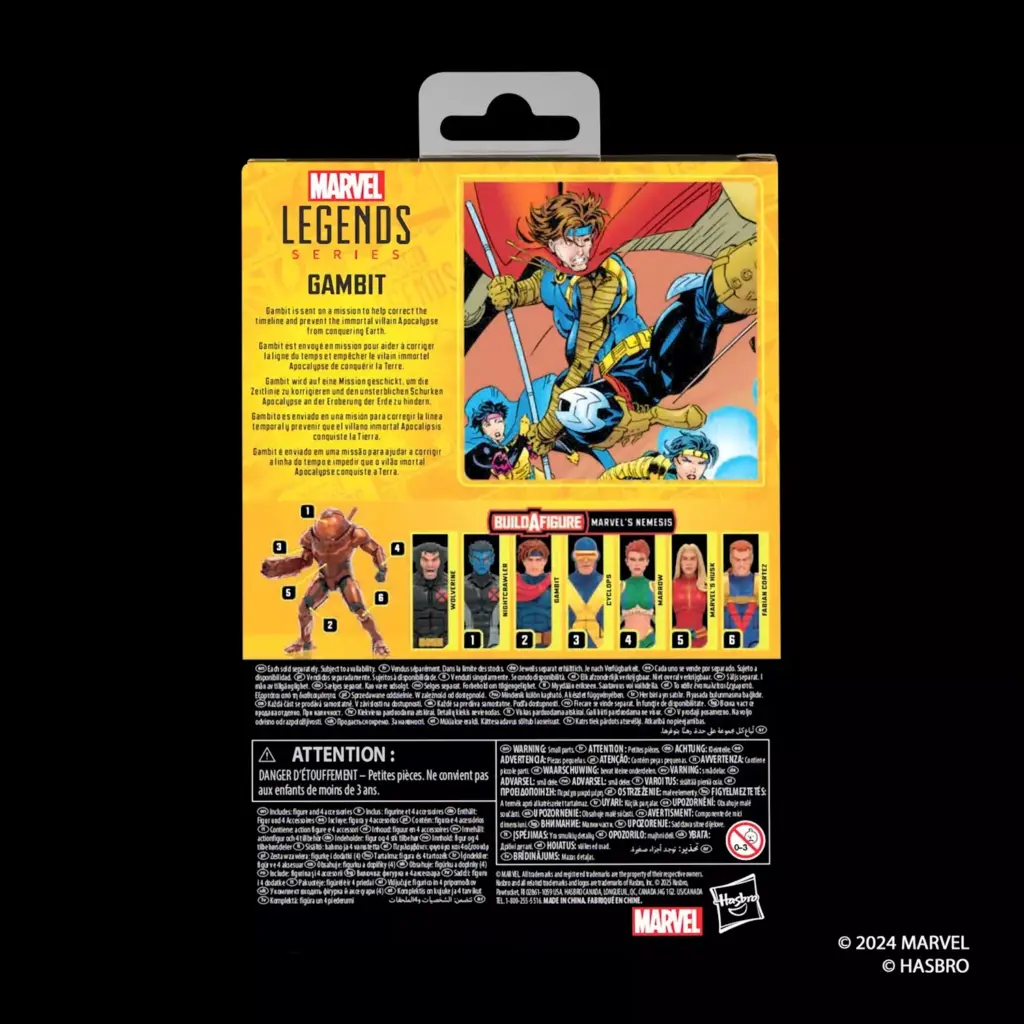 08. Marvel Legends Series X Men Gambit Figura, 15cm