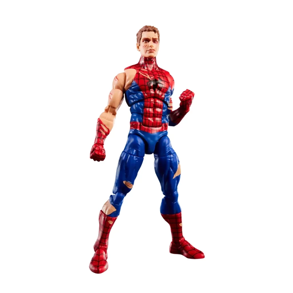 01. Marvel Legends Series MTG Battle Damaged Spider Man Figura, 15cm