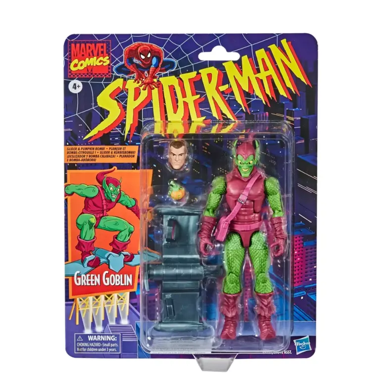 02. Marvel Legends Series Spider Man Green Goblin (Retro) Figura, 15cm