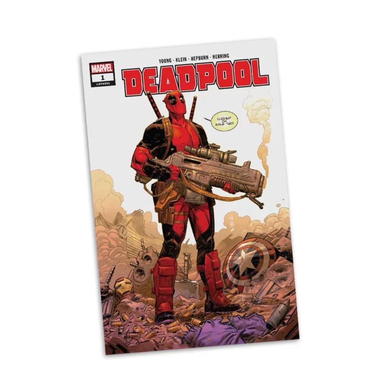 02. McFarlane Marvel Deadpool (Grey Suit Chase) Figura, 27cm + Strip (Deadpool #1)