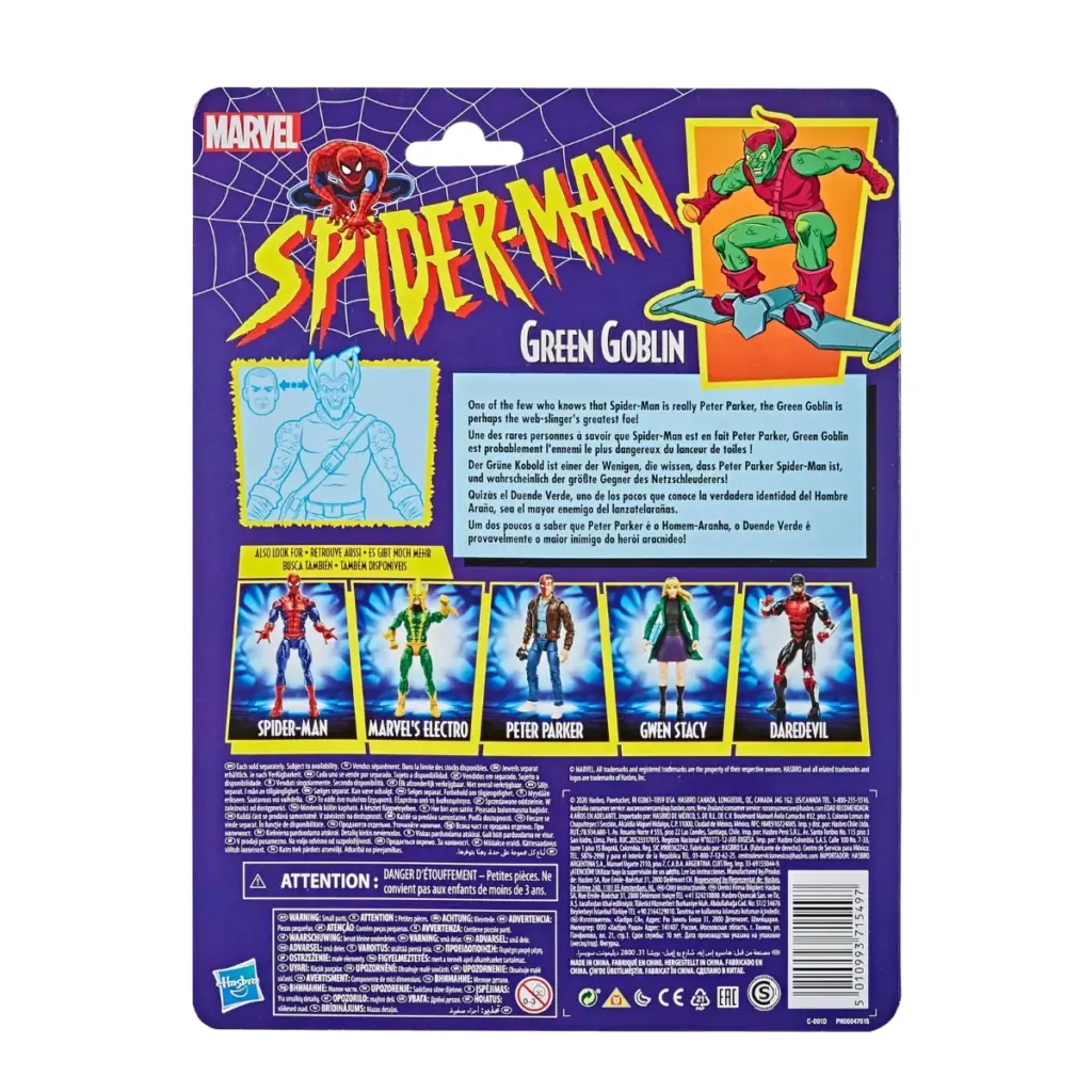 03. Marvel Legends Series Spider Man Green Goblin (Retro) Figura, 15cm