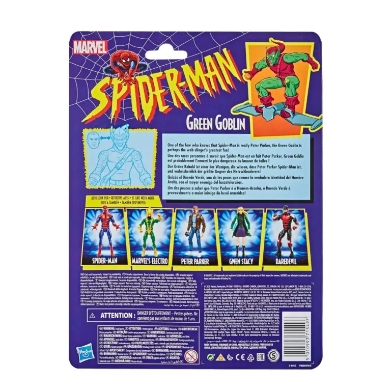 03. Marvel Legends Series Spider Man Green Goblin (Retro) Figura, 15cm