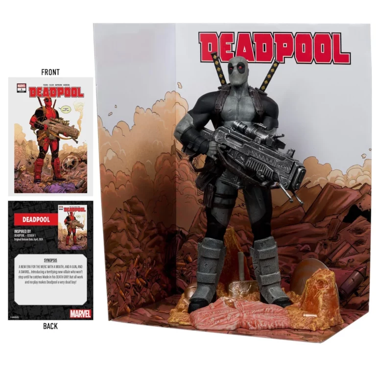 04. McFarlane Marvel Deadpool (Grey Suit Chase) Figura, 27cm + Strip (Deadpool #1)