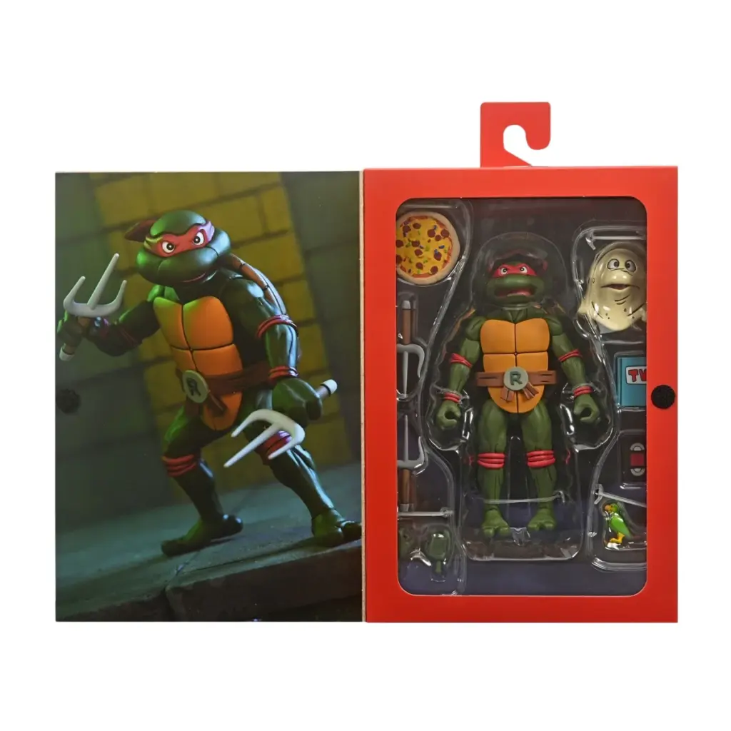 04. NECA Teenage Mutant Ninja Turtles Raphael (Cartoon) Figura, 18cm
