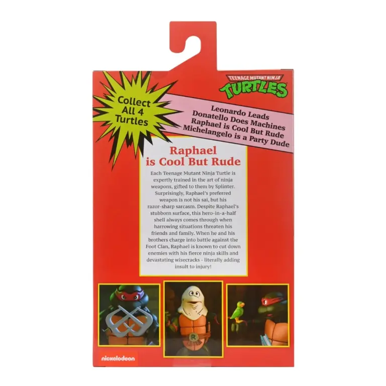 07. NECA Teenage Mutant Ninja Turtles Raphael (Cartoon) Figura, 18cm