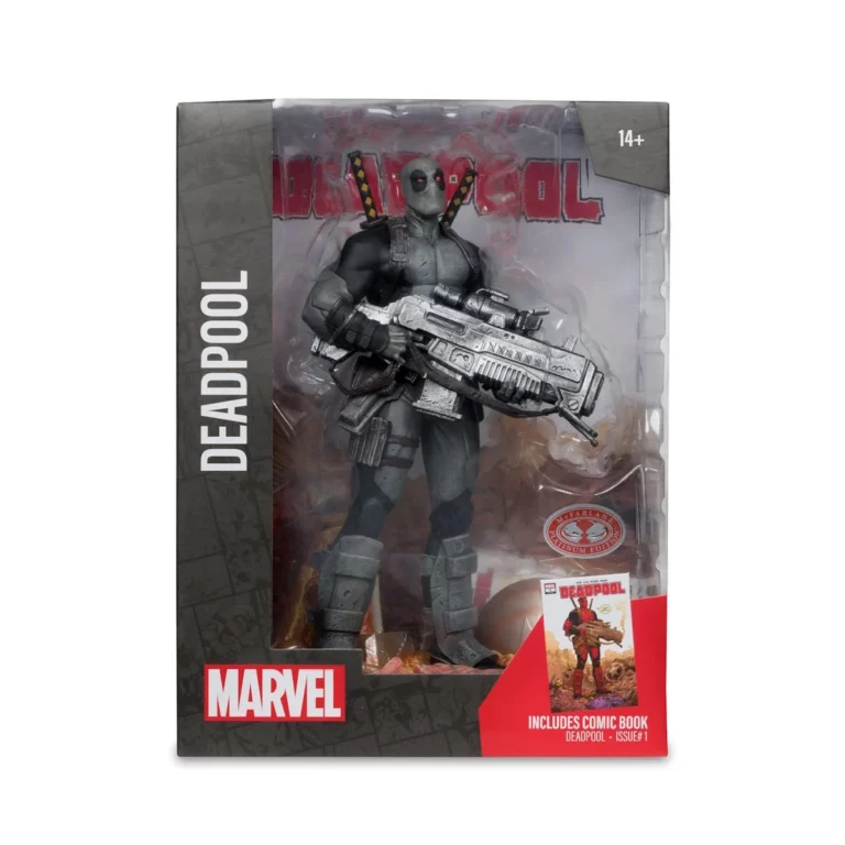 08. McFarlane Marvel Deadpool (Grey Suit Chase) Figura, 27cm + Strip (Deadpool #1)