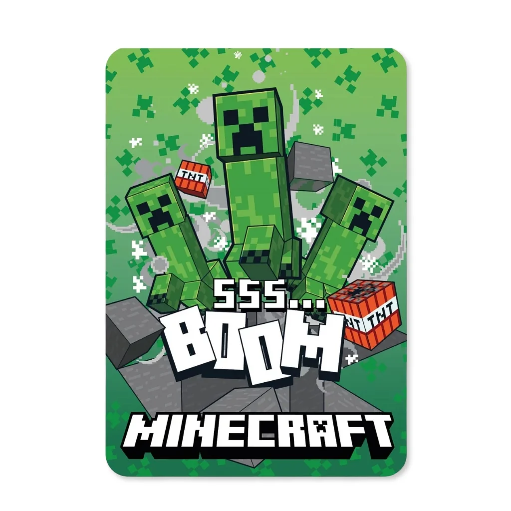 01. Minecraft 'SSS Boom' Deka, 100×140 Cm