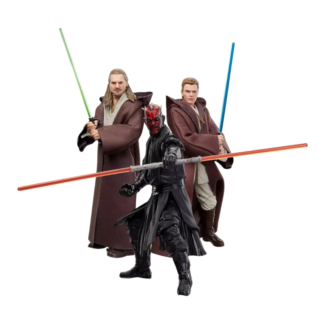 01. Star Wars Qui Gon Jinn, Darth Maul, Obi Wan Kenobi 3 Pack