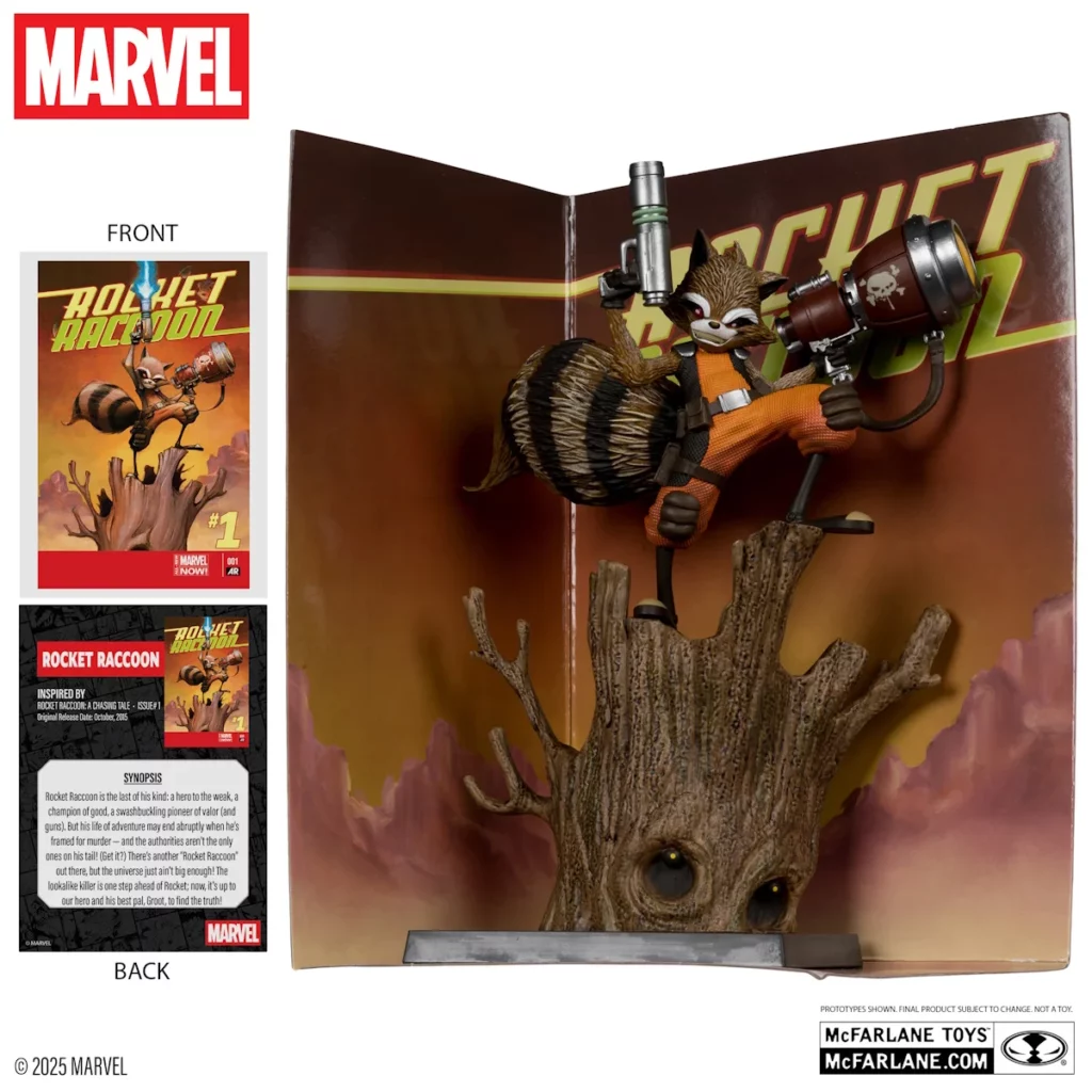 04. McFarlane Marvel Rocket Raccoon (A Chasing Tale #1) Figura, 18cm