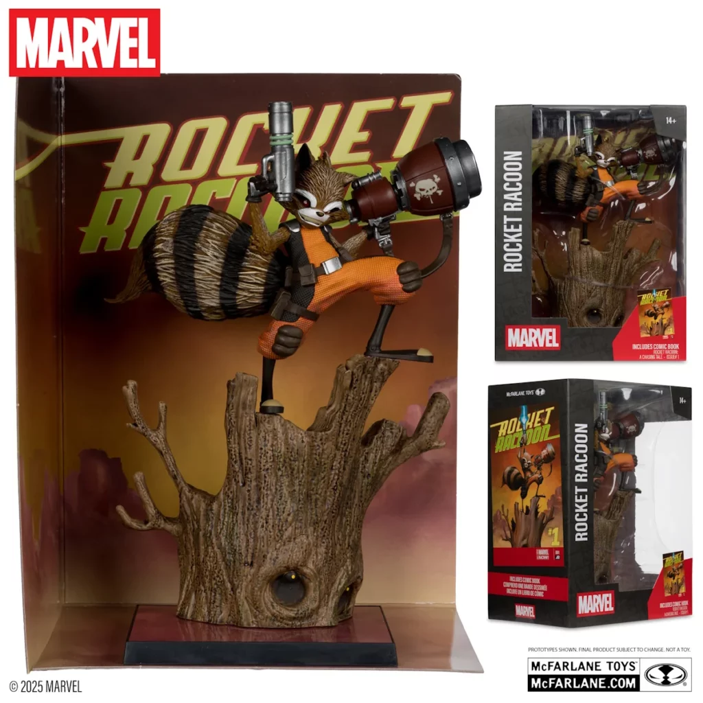 08. McFarlane Marvel Rocket Raccoon (A Chasing Tale #1) Figura, 18cm