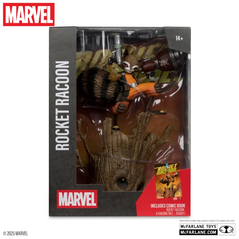 09. McFarlane Marvel Rocket Raccoon (A Chasing Tale #1) Figura, 18cm