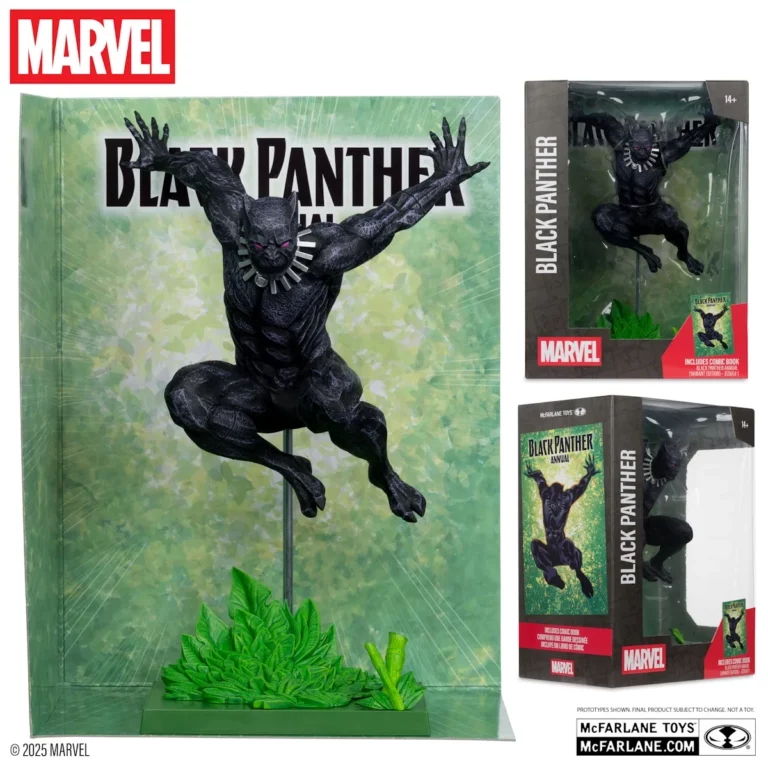 07. McFarlane Marvel Black Panther Figura, 29cm + Strip