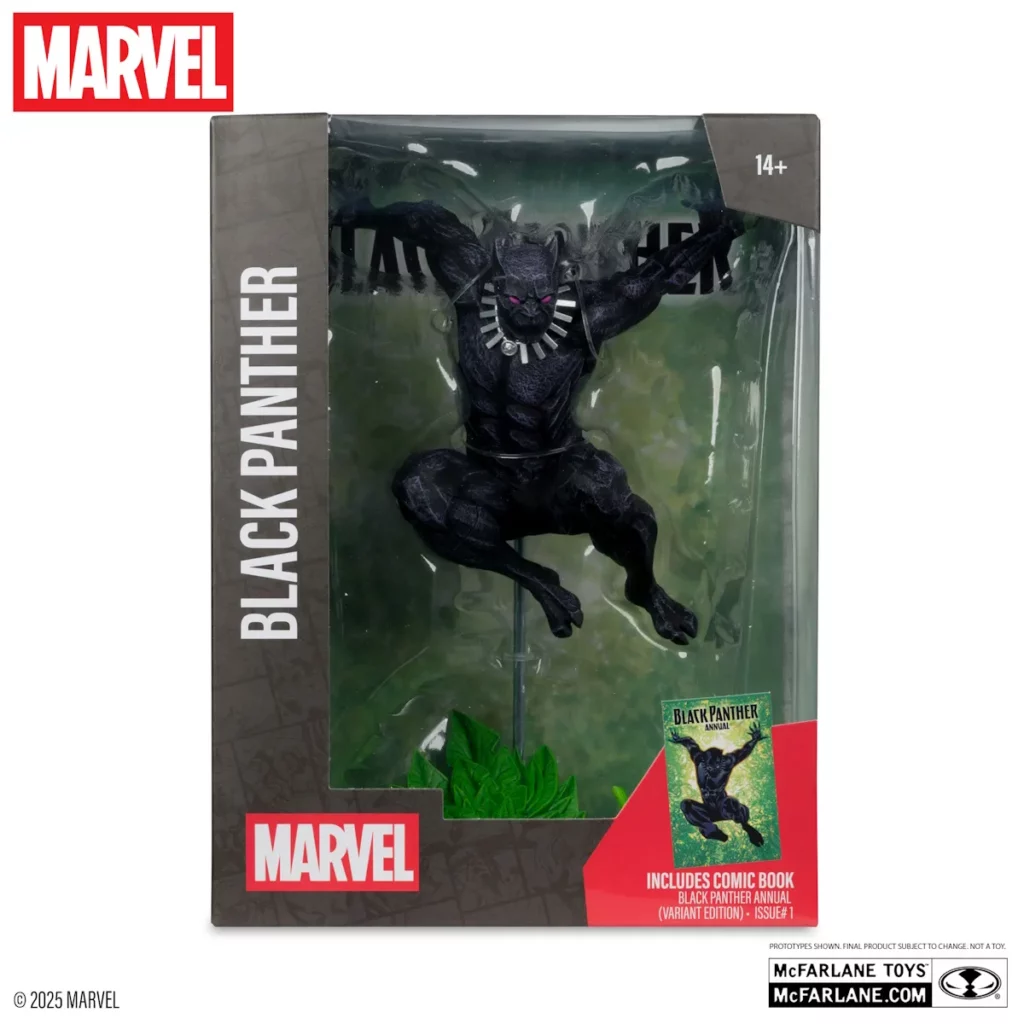 08. McFarlane Marvel Black Panther Figura, 29cm + Strip