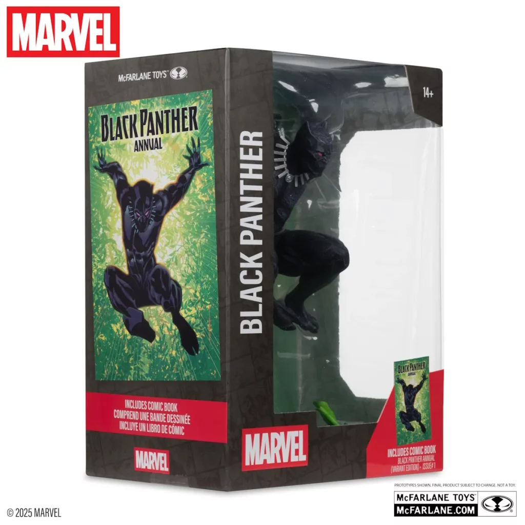 09. McFarlane Marvel Black Panther Figura, 29cm + Strip