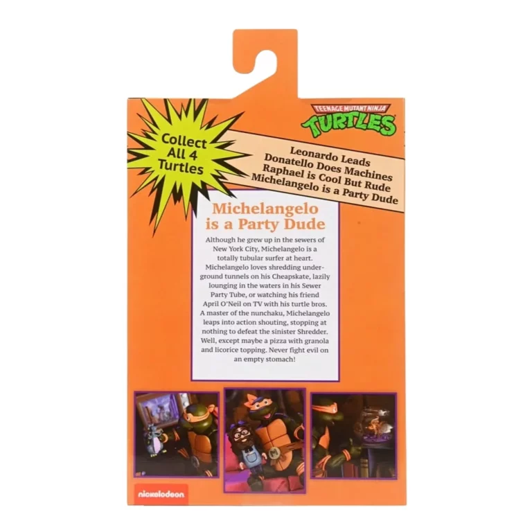13. NECA Teenage Mutant Ninja Turtles Michelangelo (Cartoon) Figura, 18cm