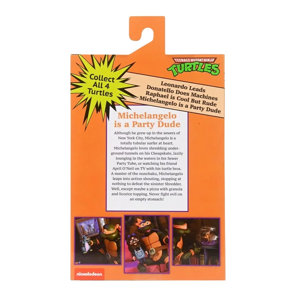 13. NECA Teenage Mutant Ninja Turtles Michelangelo (Cartoon) Figura, 18cm