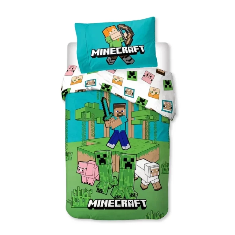 01. Minecraft 'Jungle Explore' Dječja Posteljina, 140×200 Cm