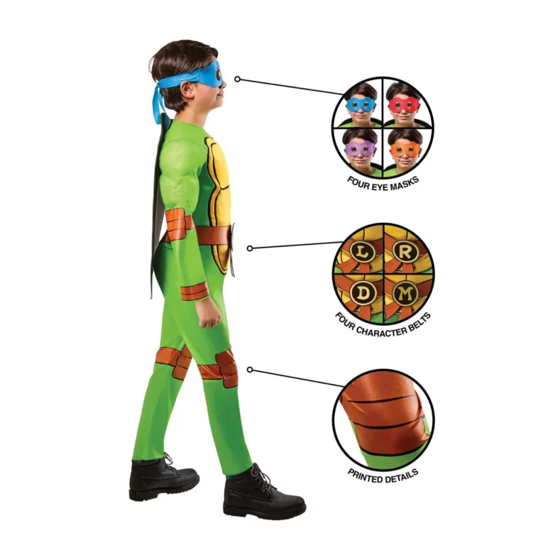 03. Teenage Mutant Ninja Turtles 4 In 1 Dječji Kostim, 5 6 Godina