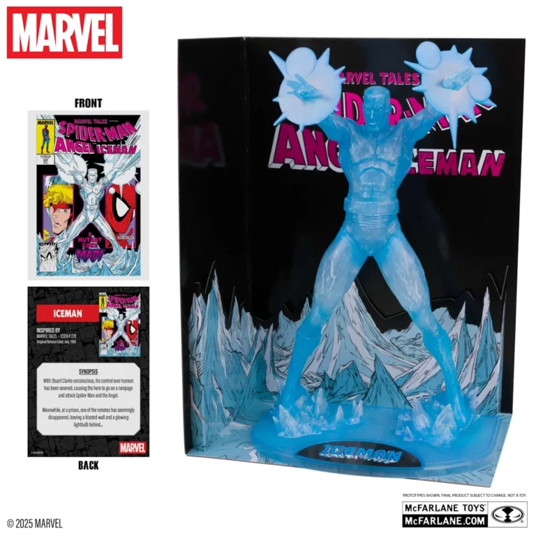 04. McFarlane Marvel Iceman Figura, 29cm + Strip (Marvel Tales #229)