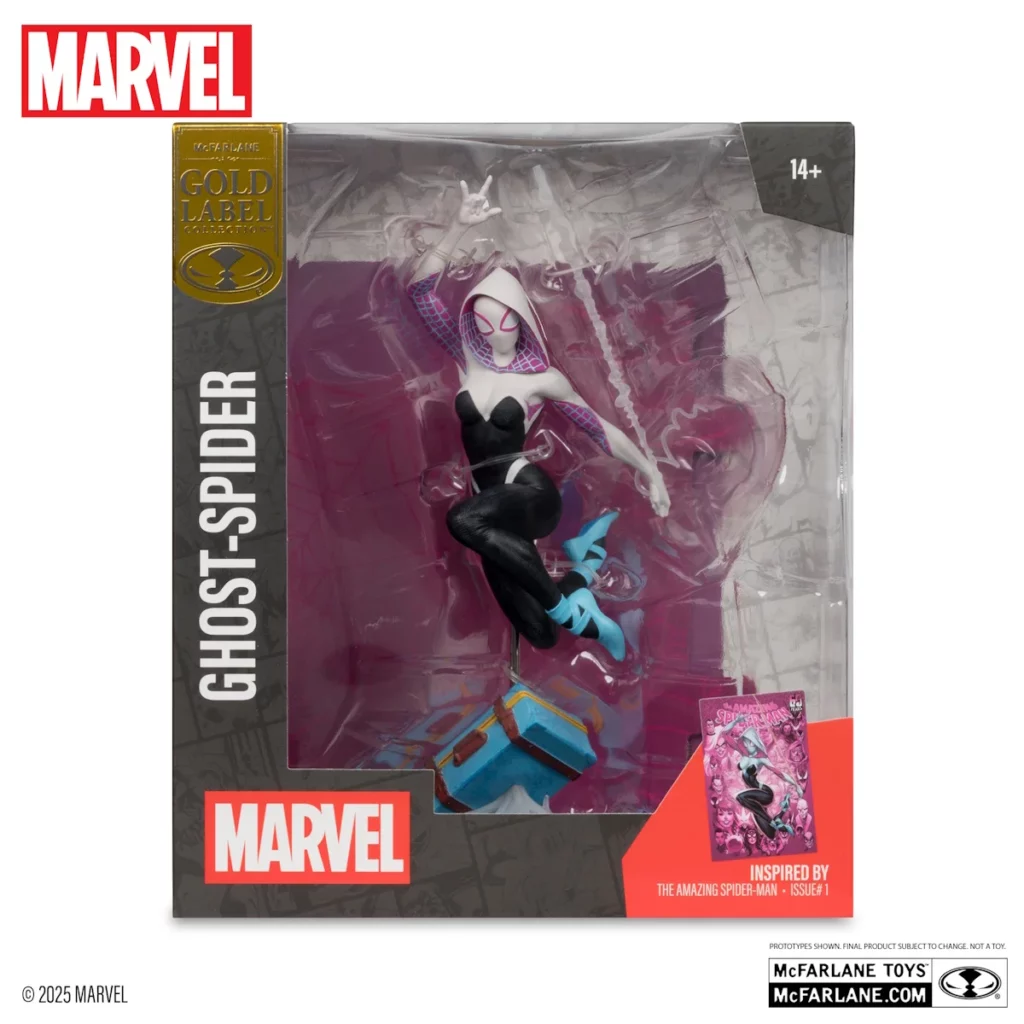 06. McFarlane Gold Label Ghost Spider (The Amazing Spider Man #1) Figura, 17cm