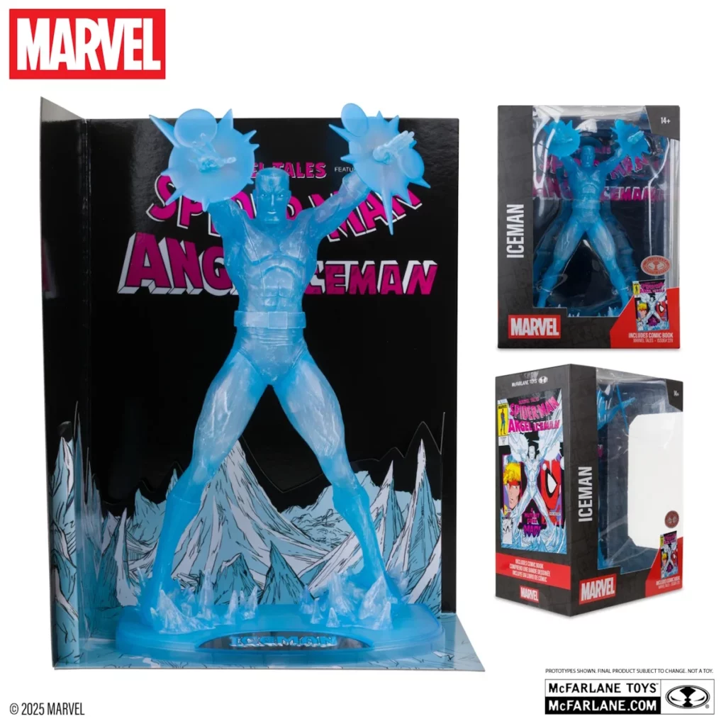 07. McFarlane Marvel Iceman Figura, 29cm + Strip (Marvel Tales #229)