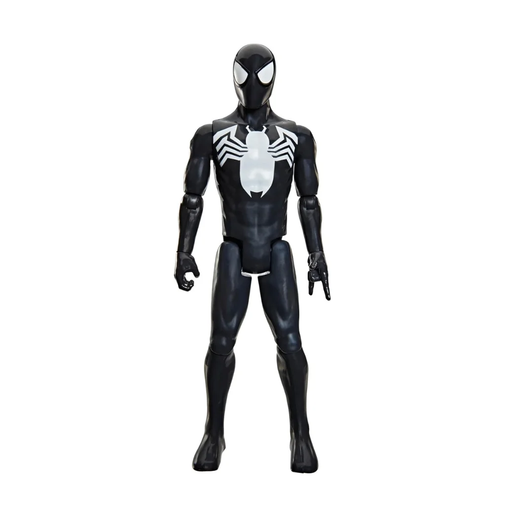 01. Hasbro Titan Series Spider Man Black Suit Spider Man Figura, 30cm