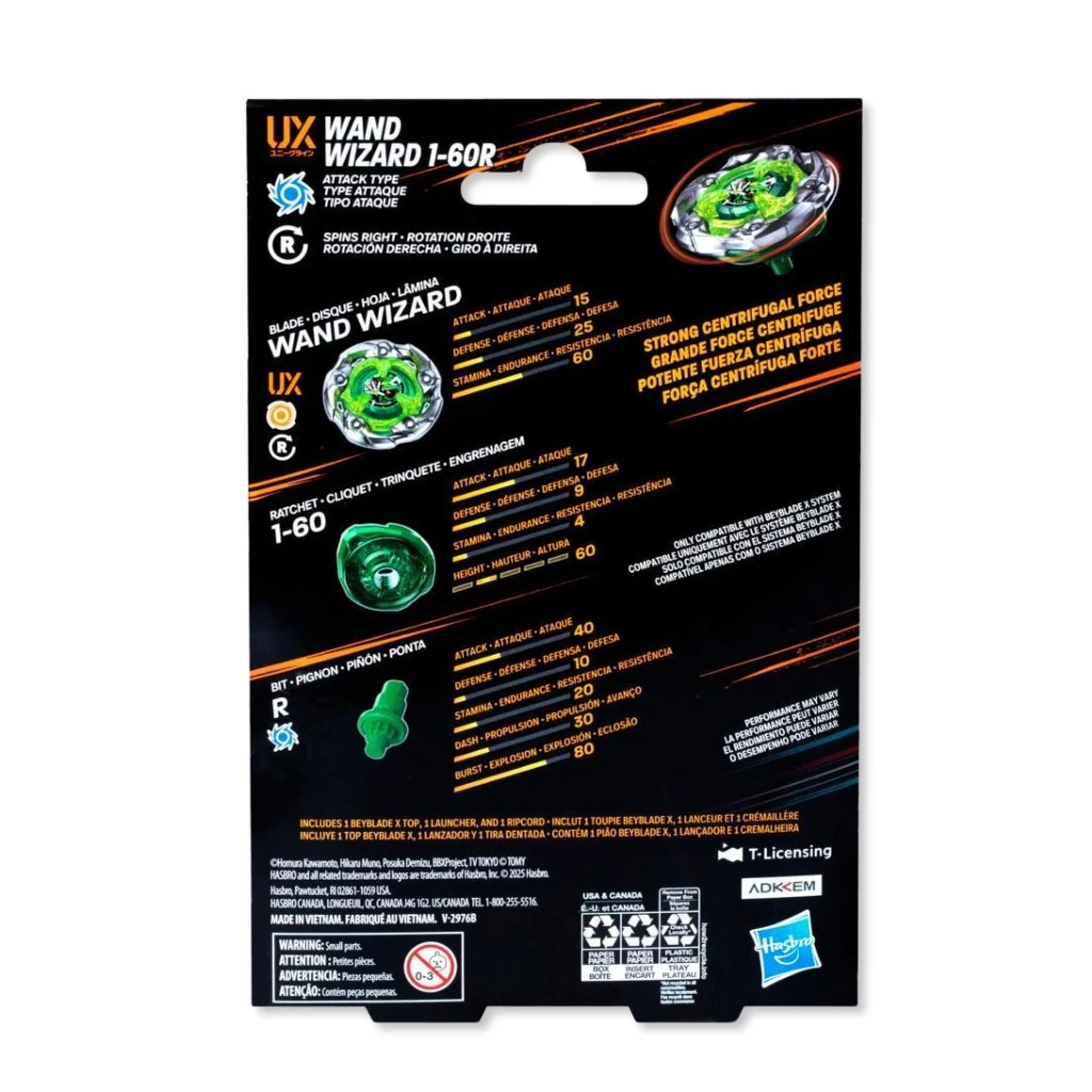 02. Beyblade X Wand Wizard 1 60R UX Starter Pack