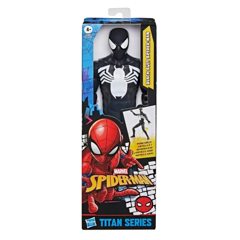 04. Hasbro Titan Series Spider Man Black Suit Spider Man Figura, 30cm