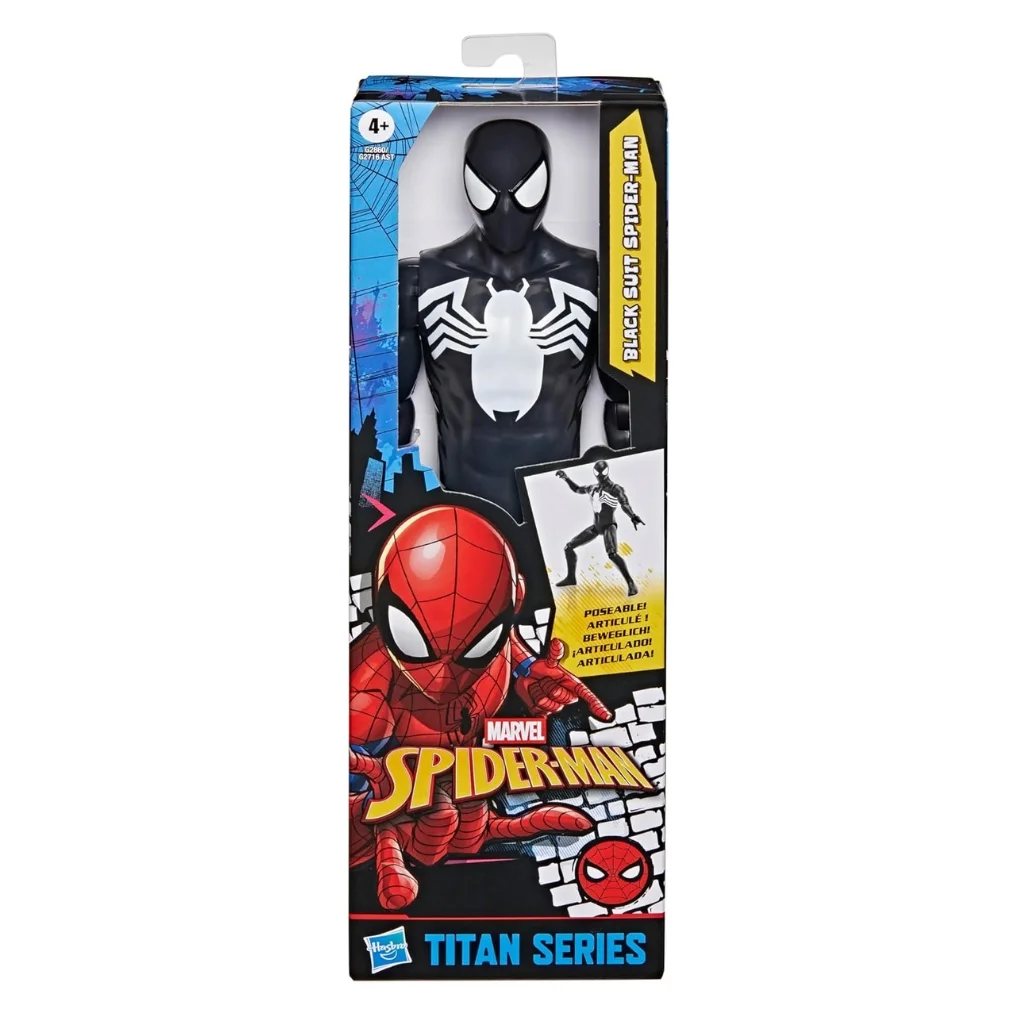 04. Hasbro Titan Series Spider Man Black Suit Spider Man Figura, 30cm