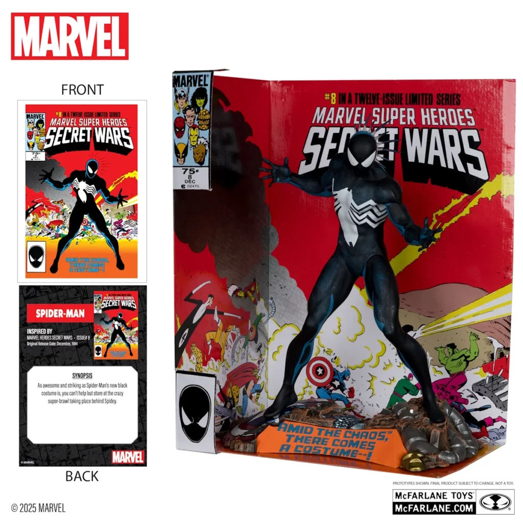 04. McFarlane Marvel Spider Man Figura, 27cm + Strip (Secret Wars #8)