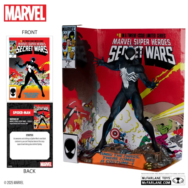 04. McFarlane Marvel Spider Man Figura, 27cm + Strip (Secret Wars #8)