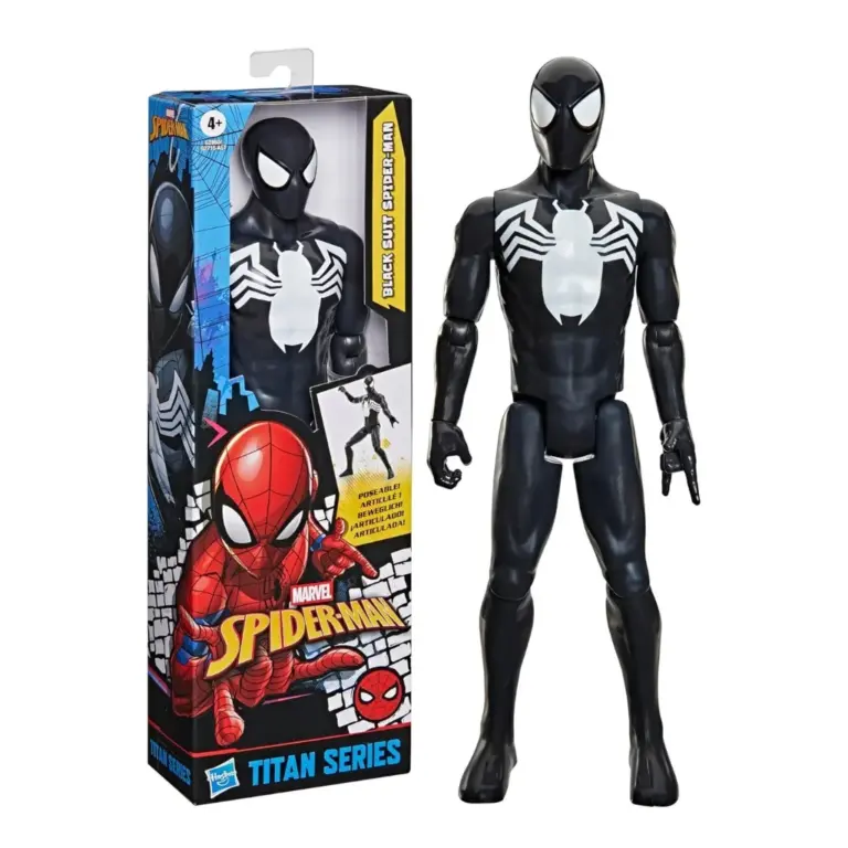 06. Hasbro Titan Series Spider Man Black Suit Spider Man Figura, 30cm