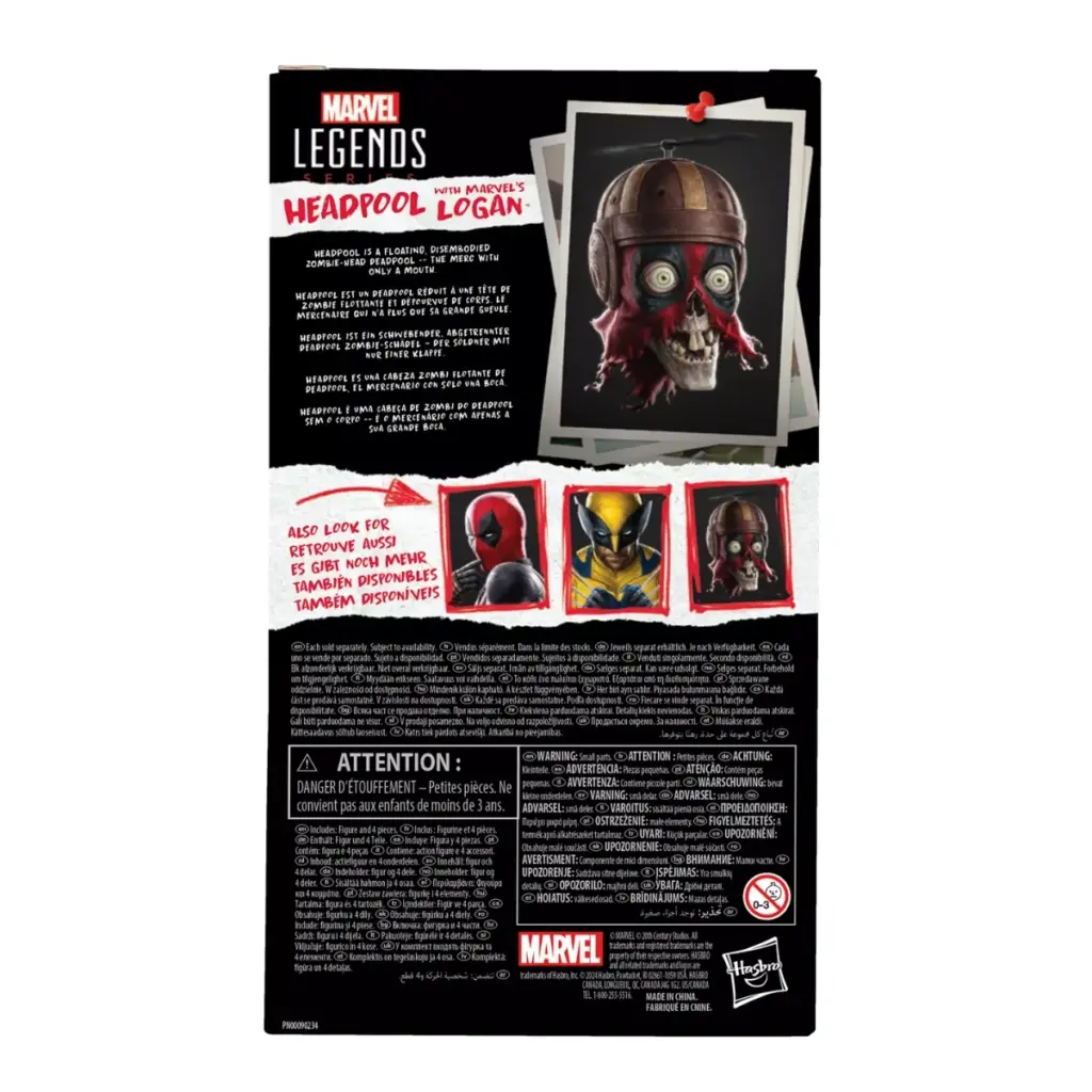 09. Marvel Legends Series Headpool With Marvel’s Logan Figura, 15cm