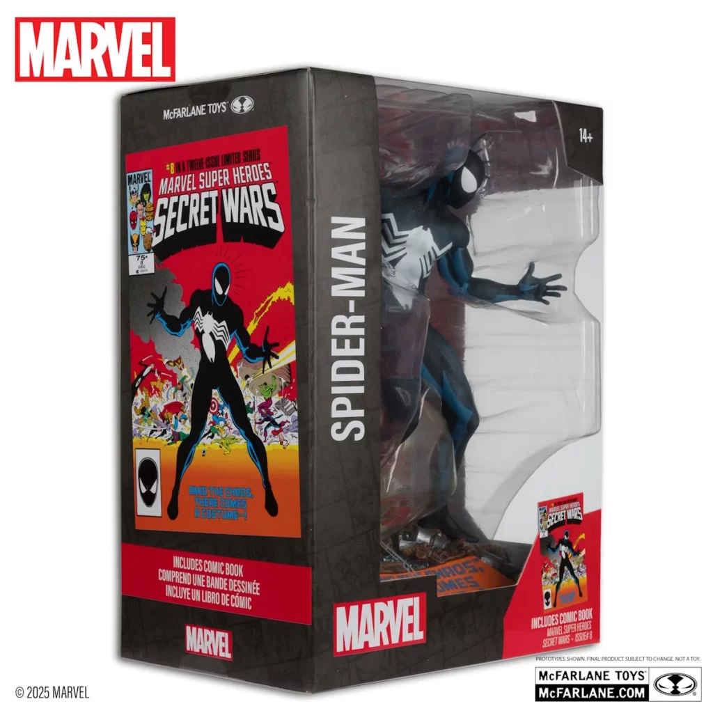 09. McFarlane Marvel Spider Man Figura, 27cm + Strip (Secret Wars #8)