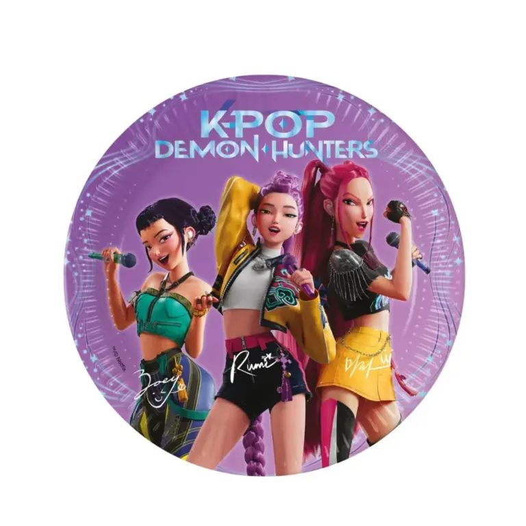 01. KPop Demon Hunters Papirnati Tanjuri 20 Cm, 8 Kom