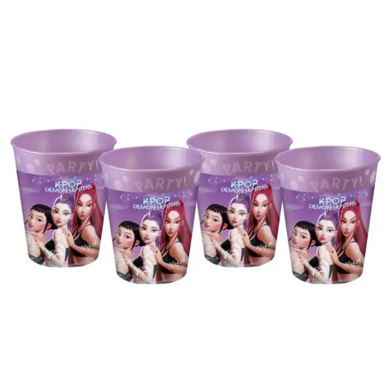 02. KPop Demon Hunters Set Od 4 Plastične šalice, 250 Ml