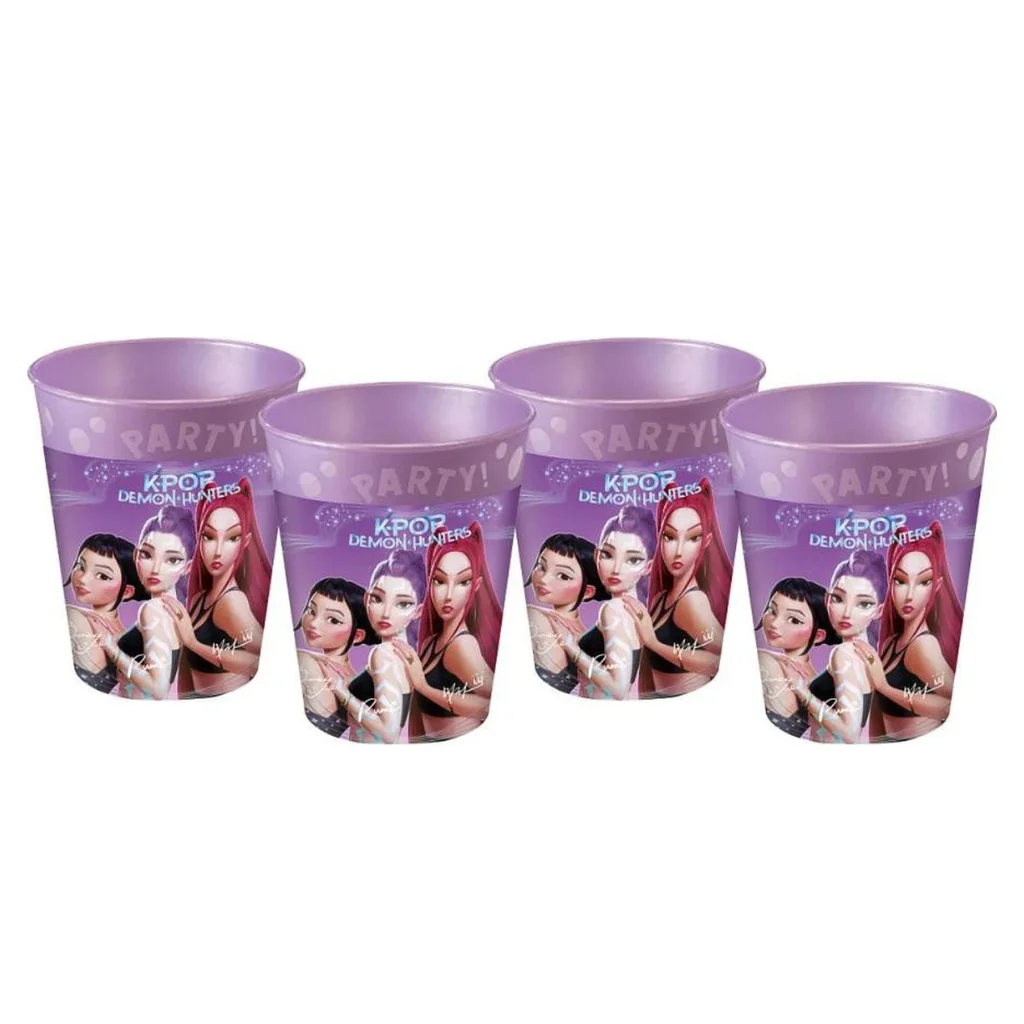 02. KPop Demon Hunters Set Od 4 Plastične šalice, 250 Ml